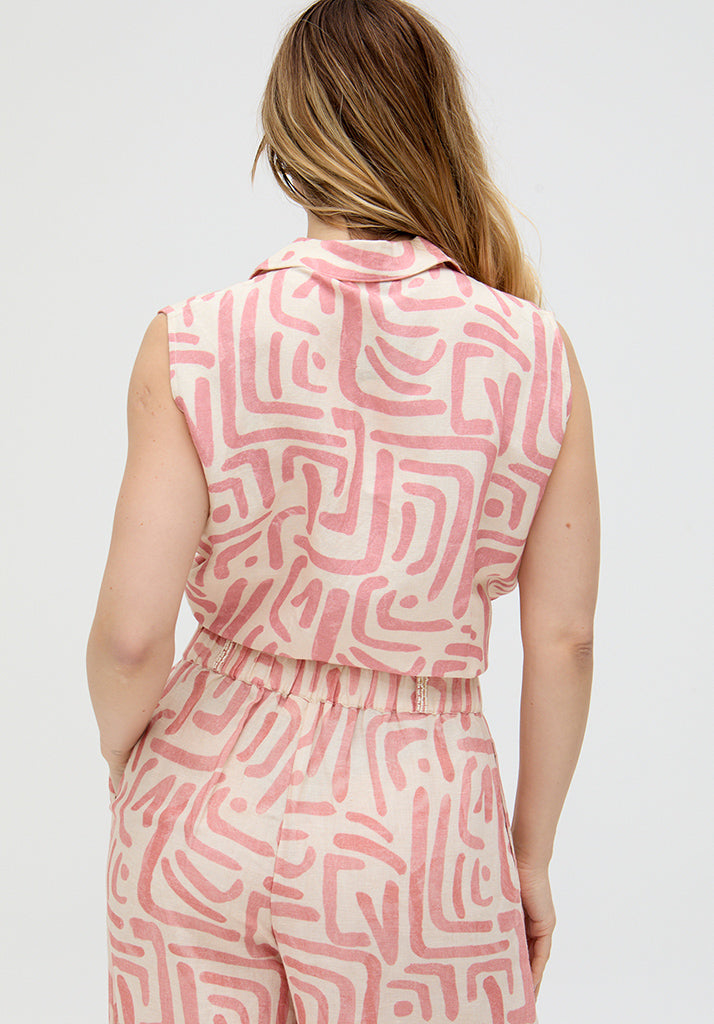 Pop Front Tie Warhol Print Crop Top In Multi - image 5