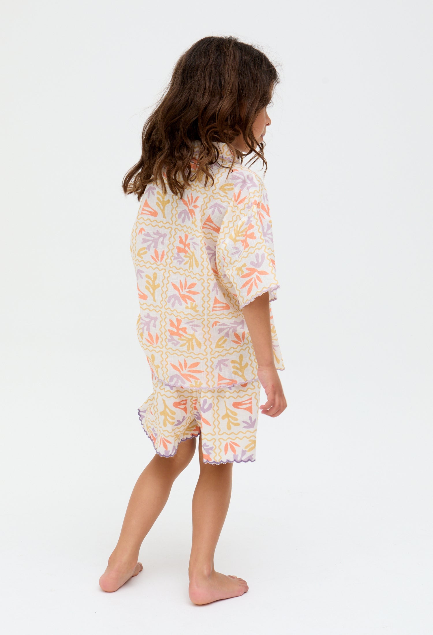 Kids Gilly Scalloped Edge Matisse Print Shirt In Multi - image 2