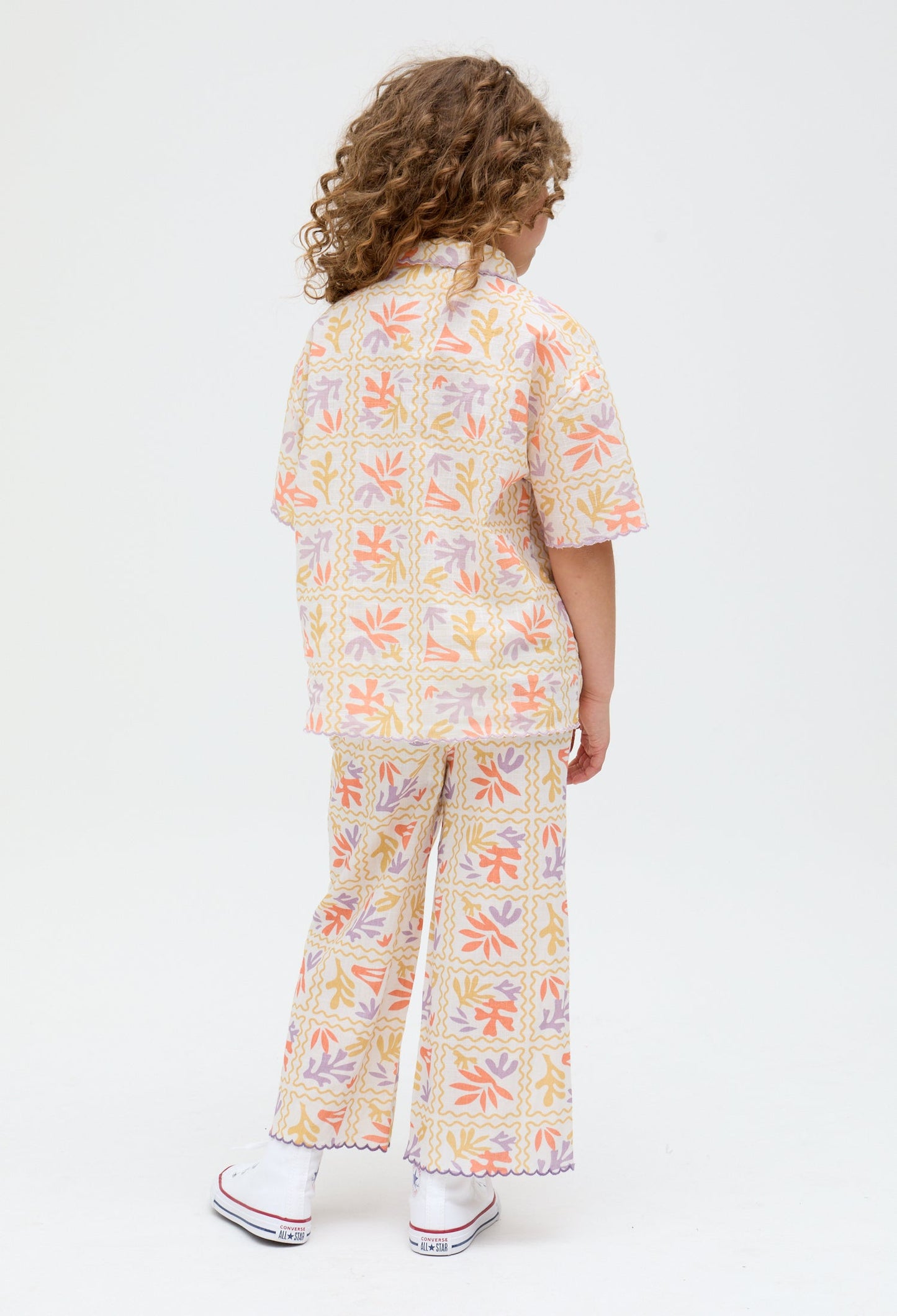 Kids Gilly Scallop Edge Matisse Print Trouser In Multi - image 4