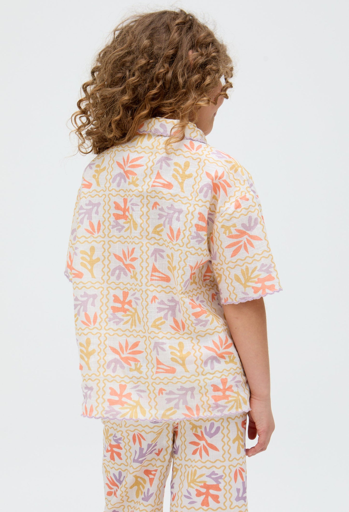 Kids Gilly Scalloped Edge Matisse Print Shirt In Multi - image 4