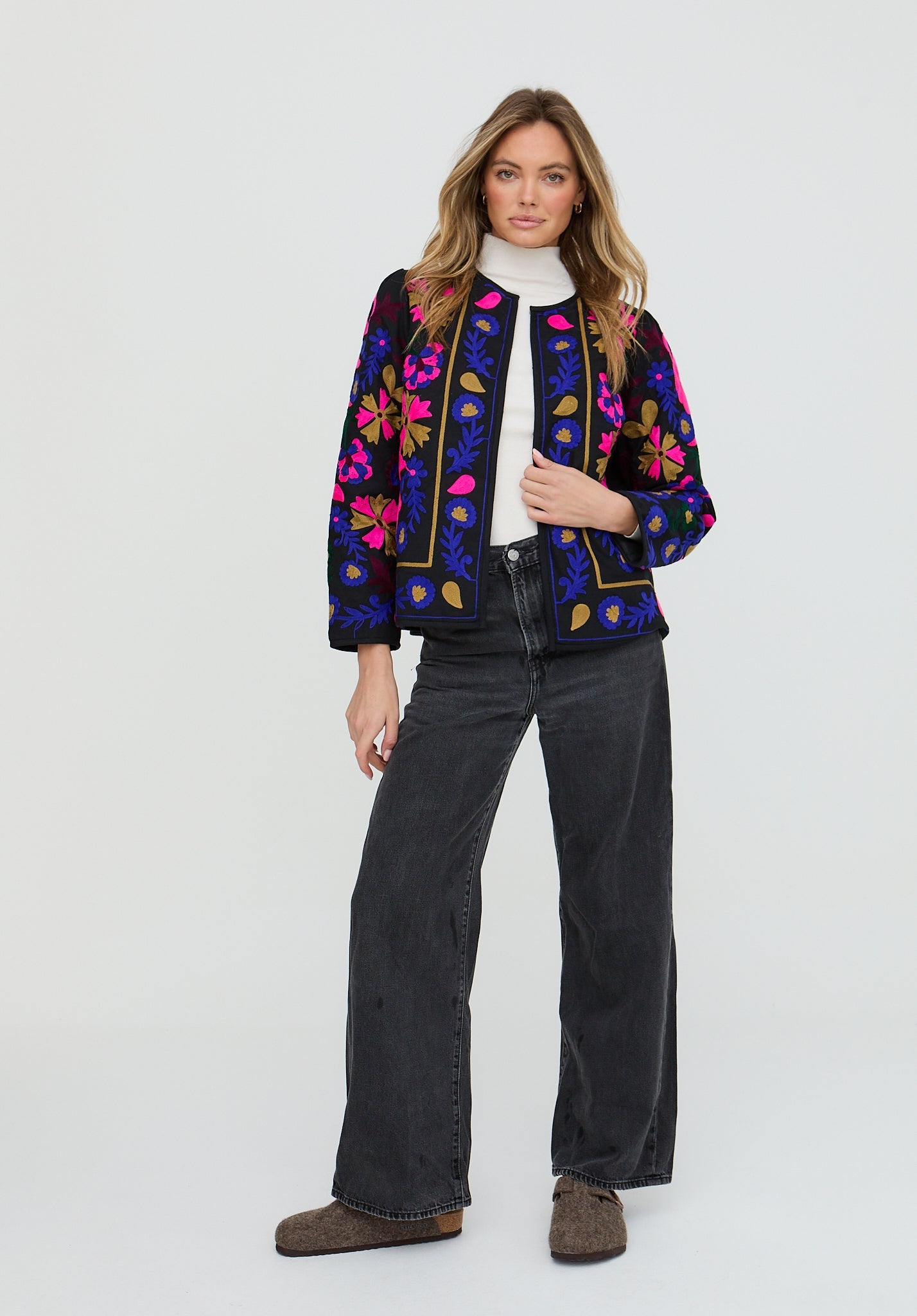 PREORDER Halen Quilted Embroidered Jacket In Black