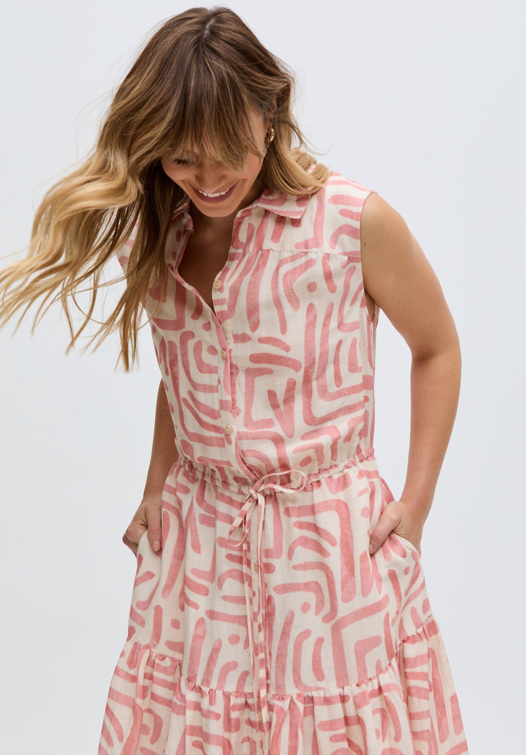 Holly Tiered Warhol Print Maxi Dress In Multi