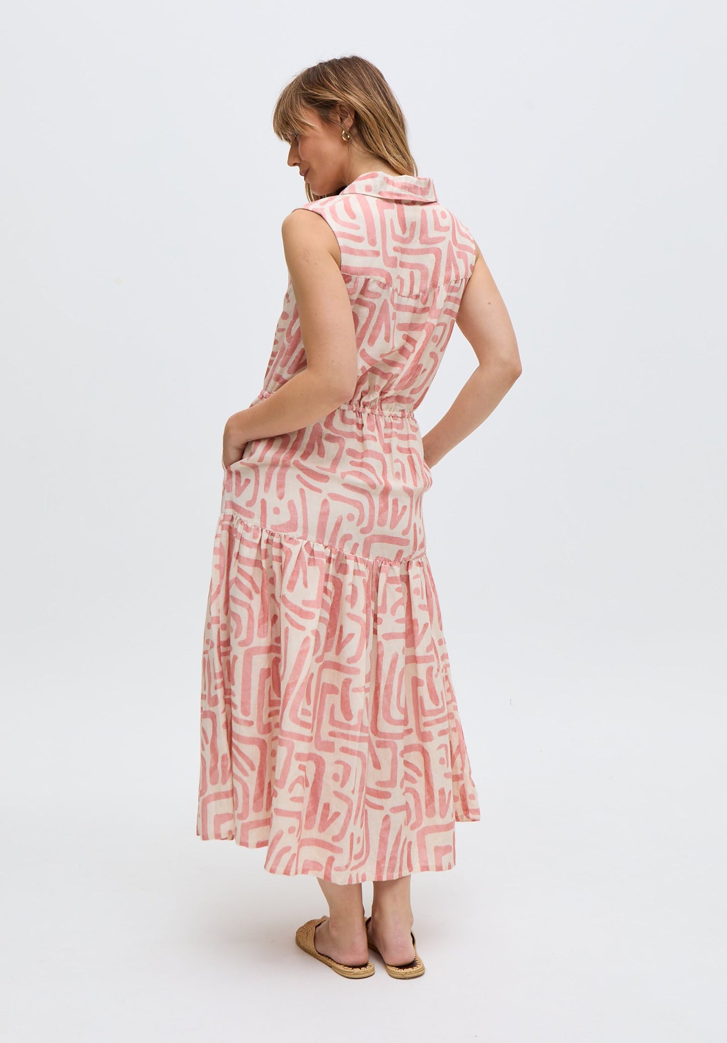 Holly Tiered Warhol Print Maxi Dress In Multi