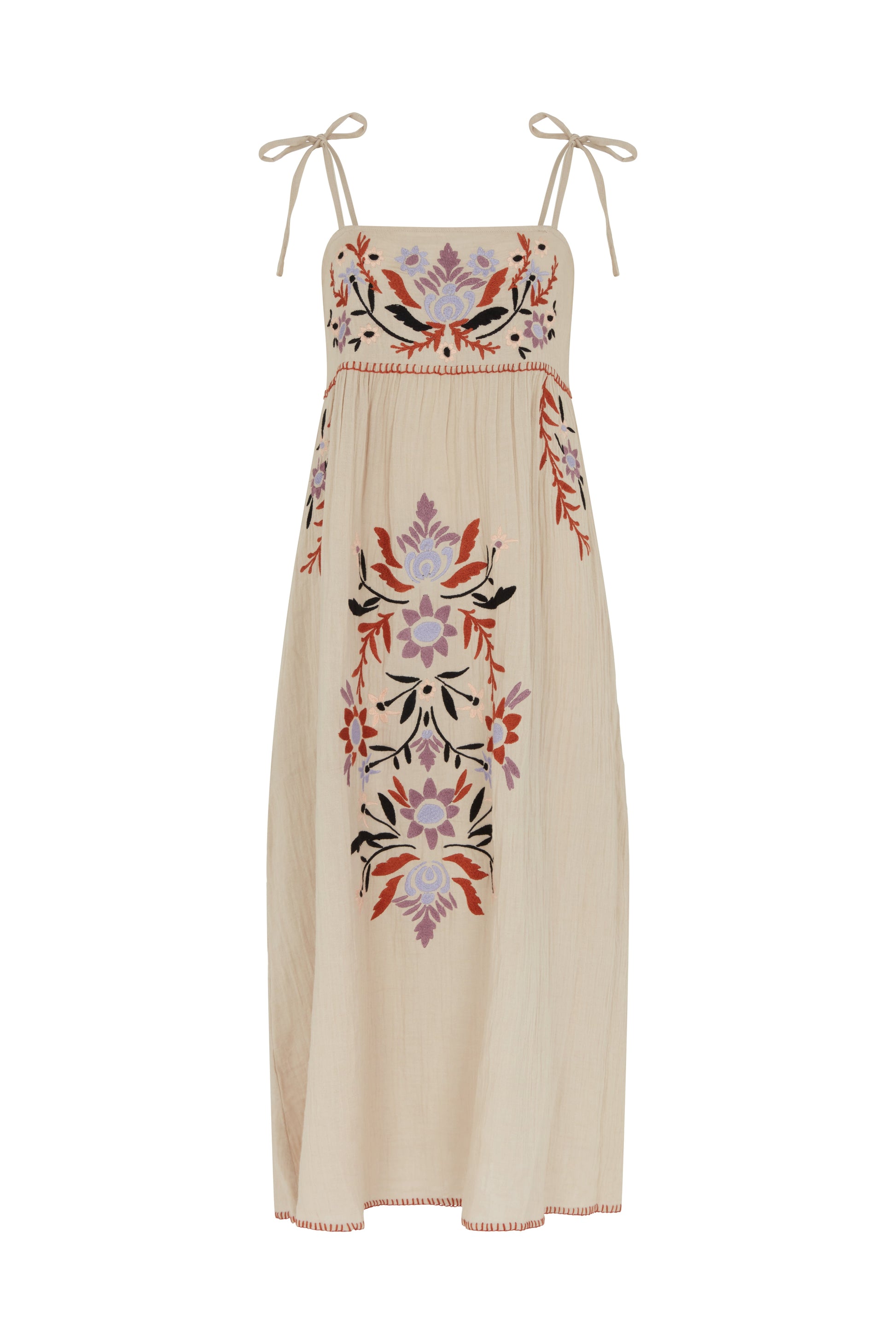 Furla midi dress with placement floral embroidery