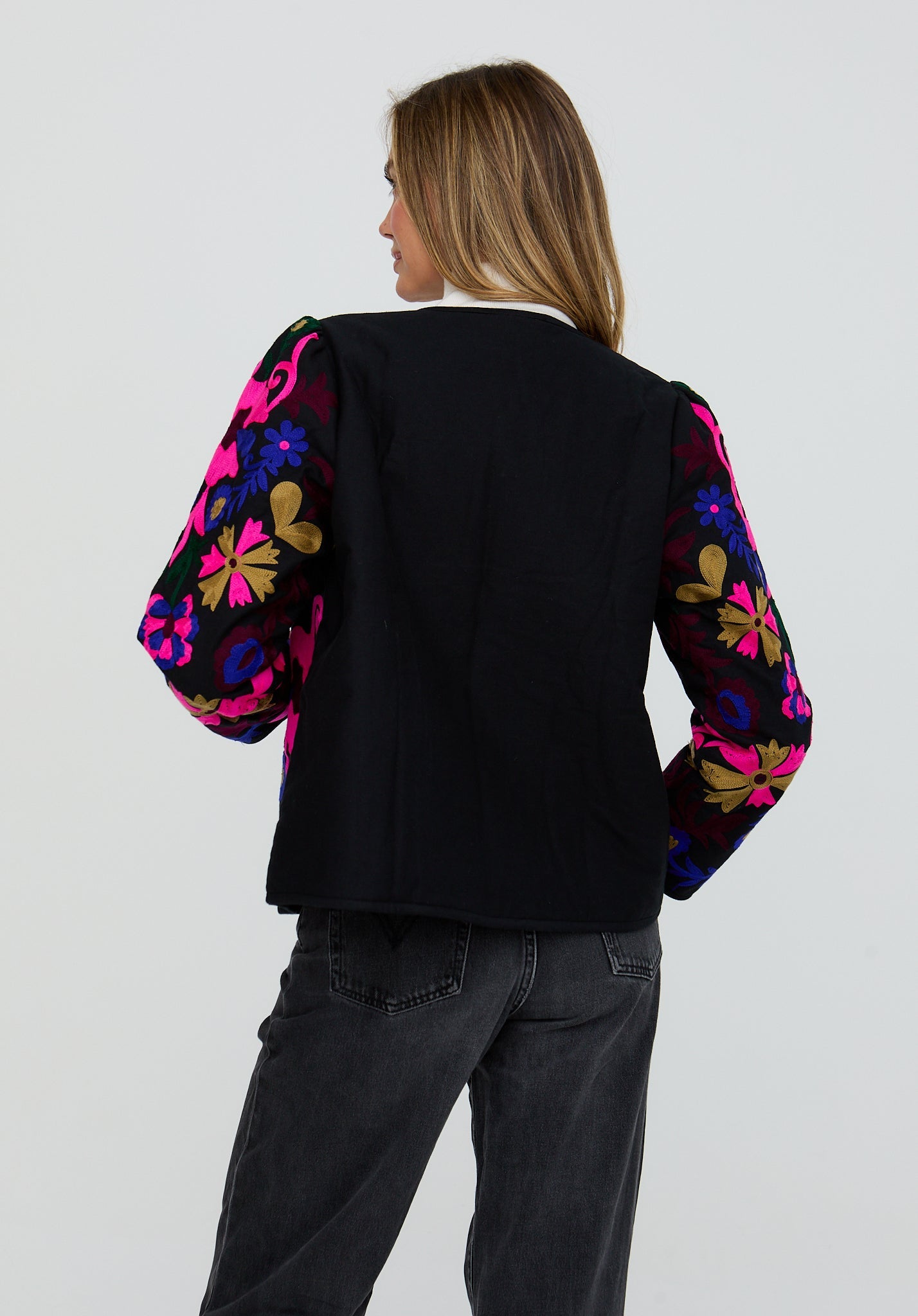 PREORDER Halen Quilted Embroidered Jacket In Black