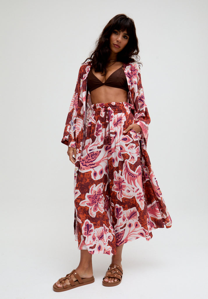 Amelia Edge To Edge Embellished Kimono In Multi