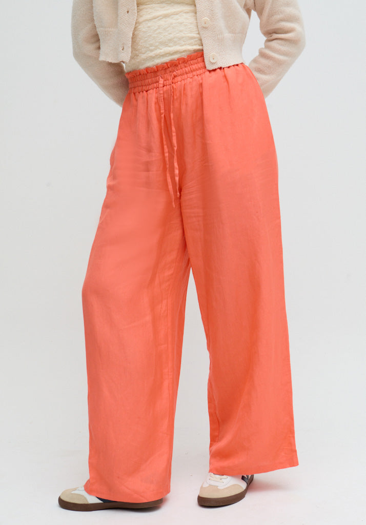 Paulina Wide Leg Trouser In Orange