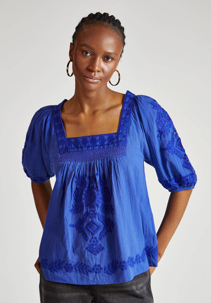 Rhea Blouse in Blue