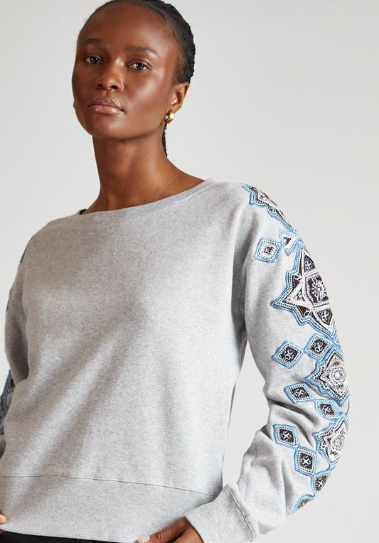 Jewel Sweatshirt in Light Grey