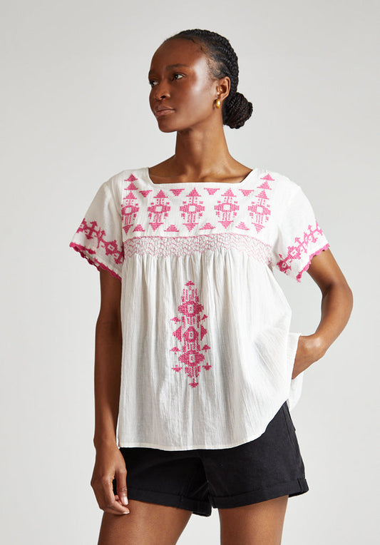 Flora Blouse in White