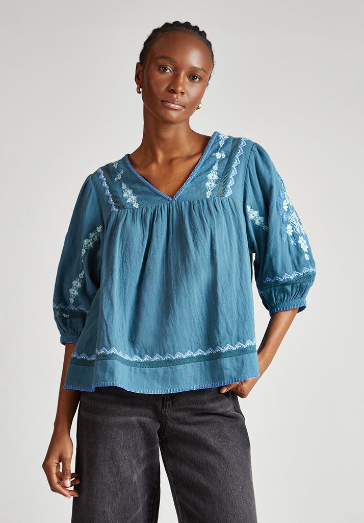 Alice Blouse in Teal