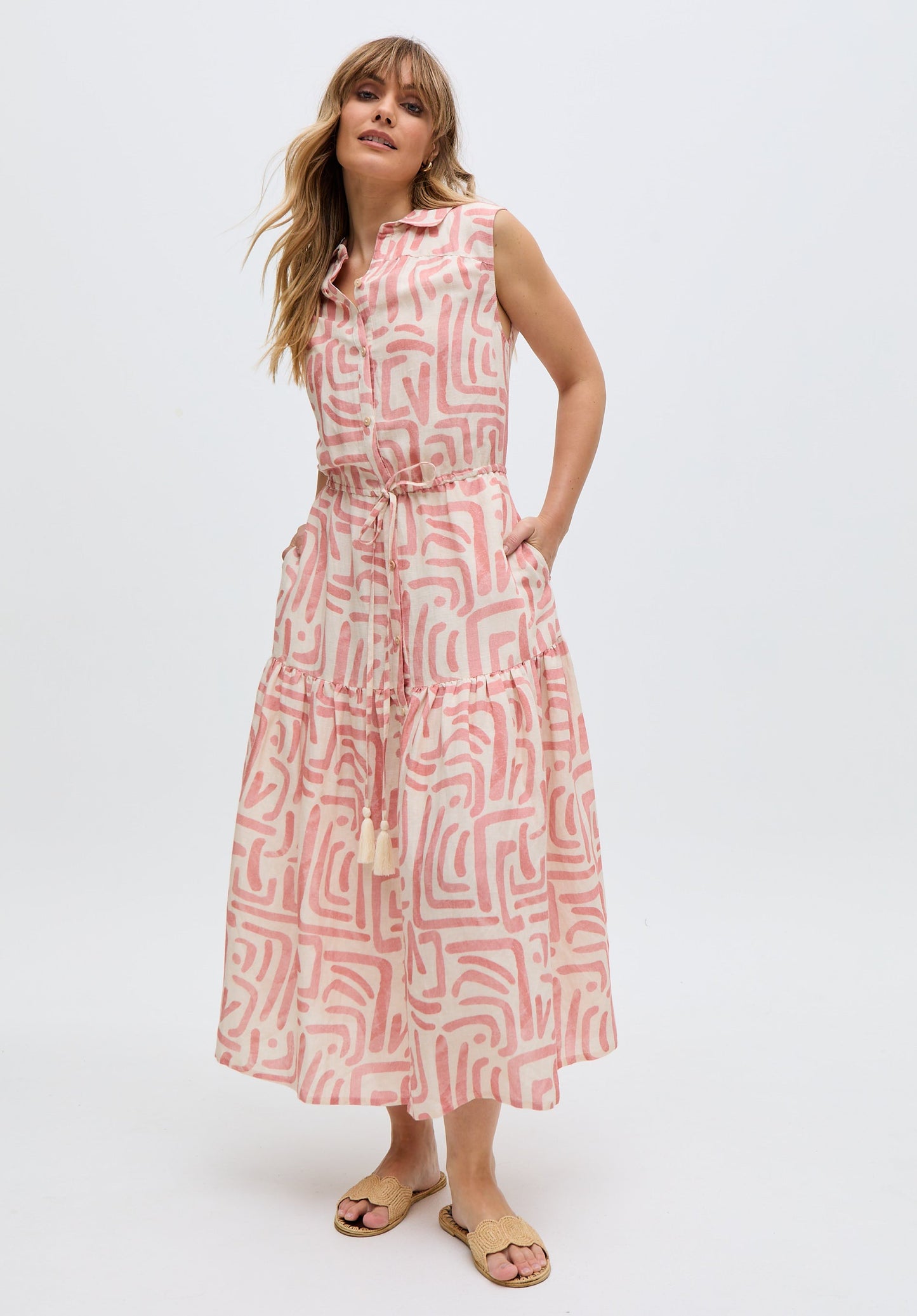 Holly Tiered Warhol Print Maxi Dress In Multi