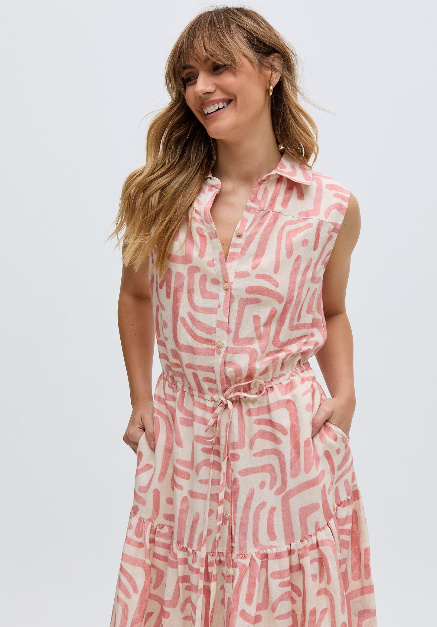 Holly Tiered Warhol Print Maxi Dress In Multi