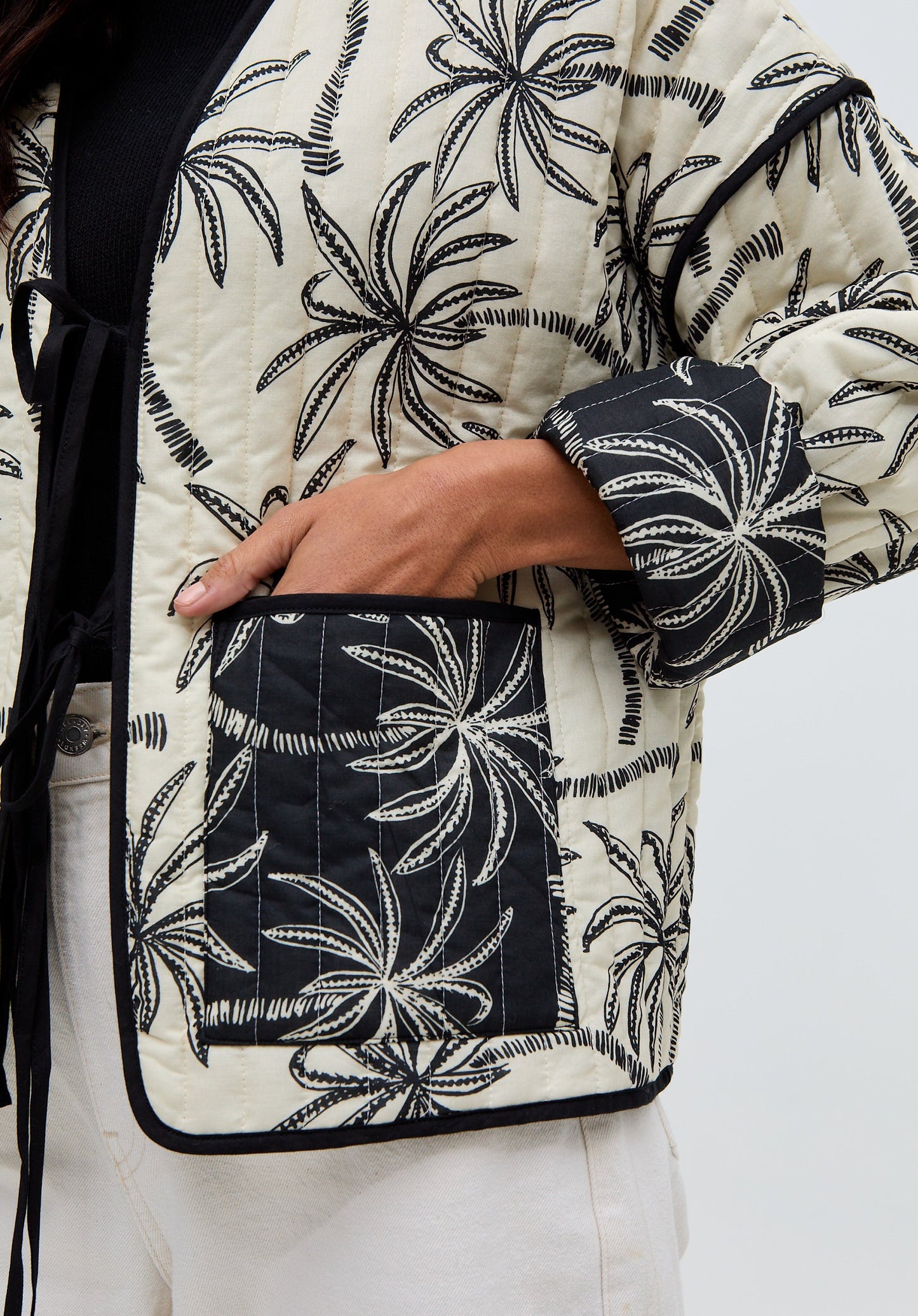 Felicity Palm Print Reversible Jacket In Multi