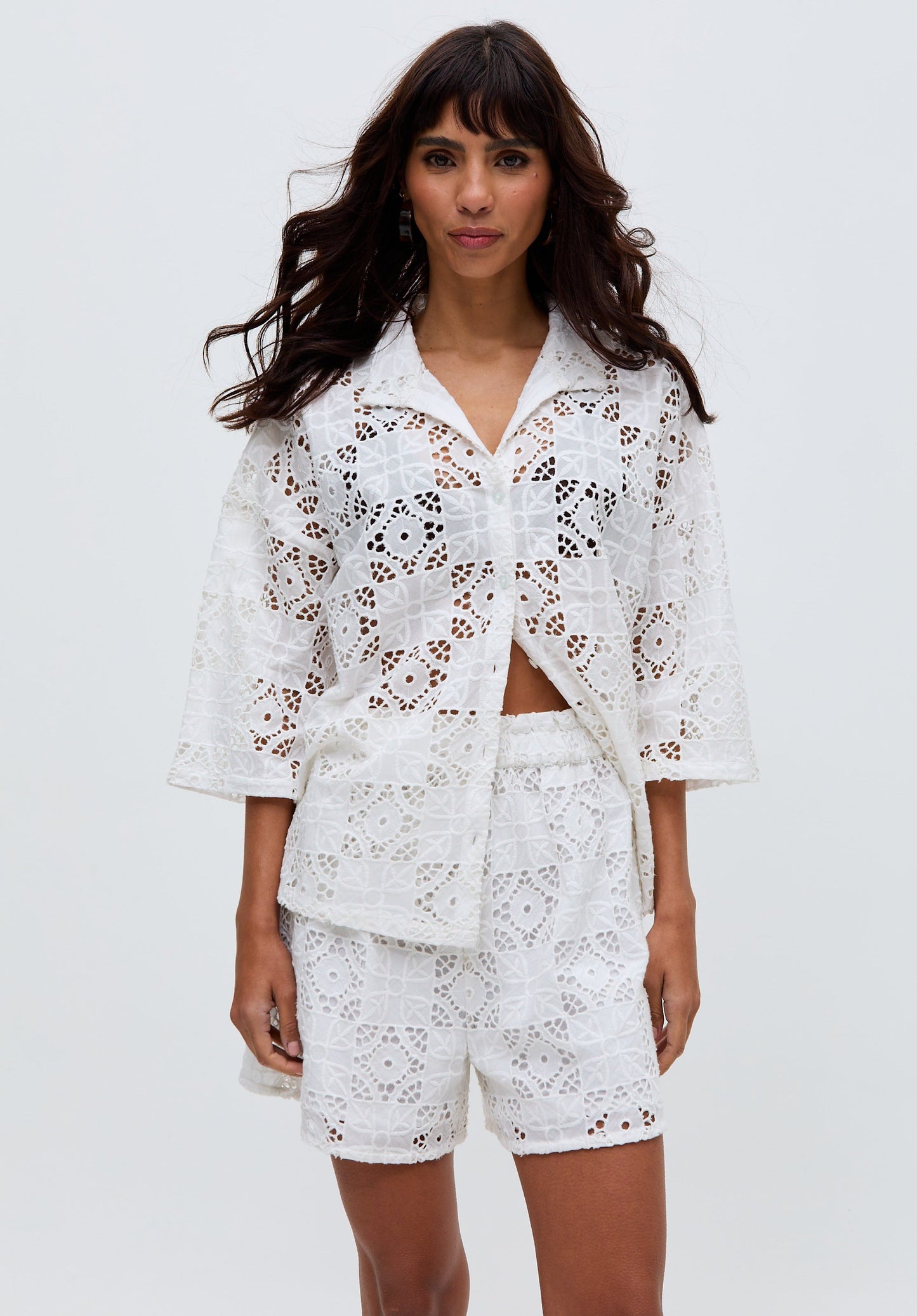 Shelli All Over Broderie Anglaise Short In White