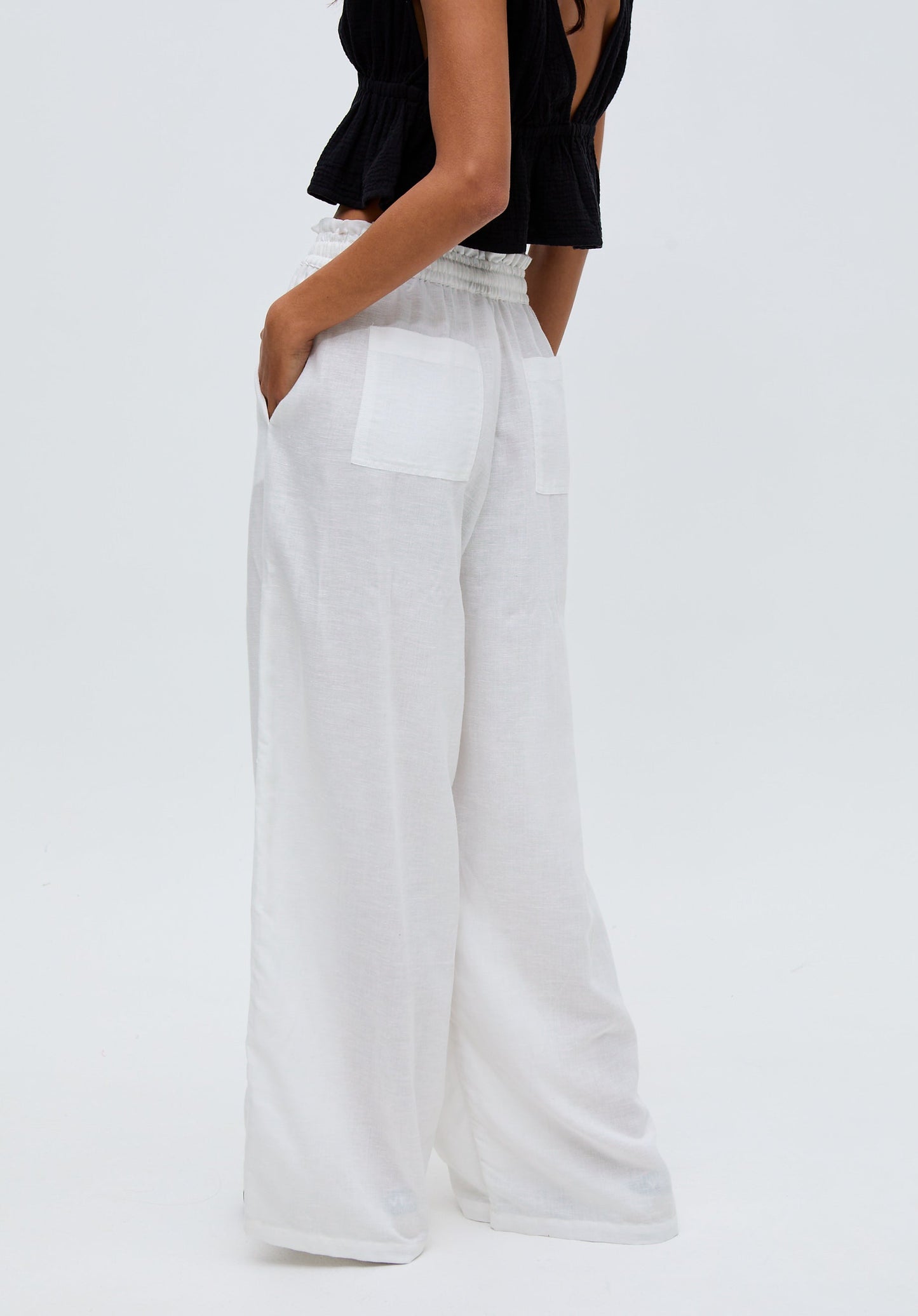Paulina Wide Leg Trouser In cream