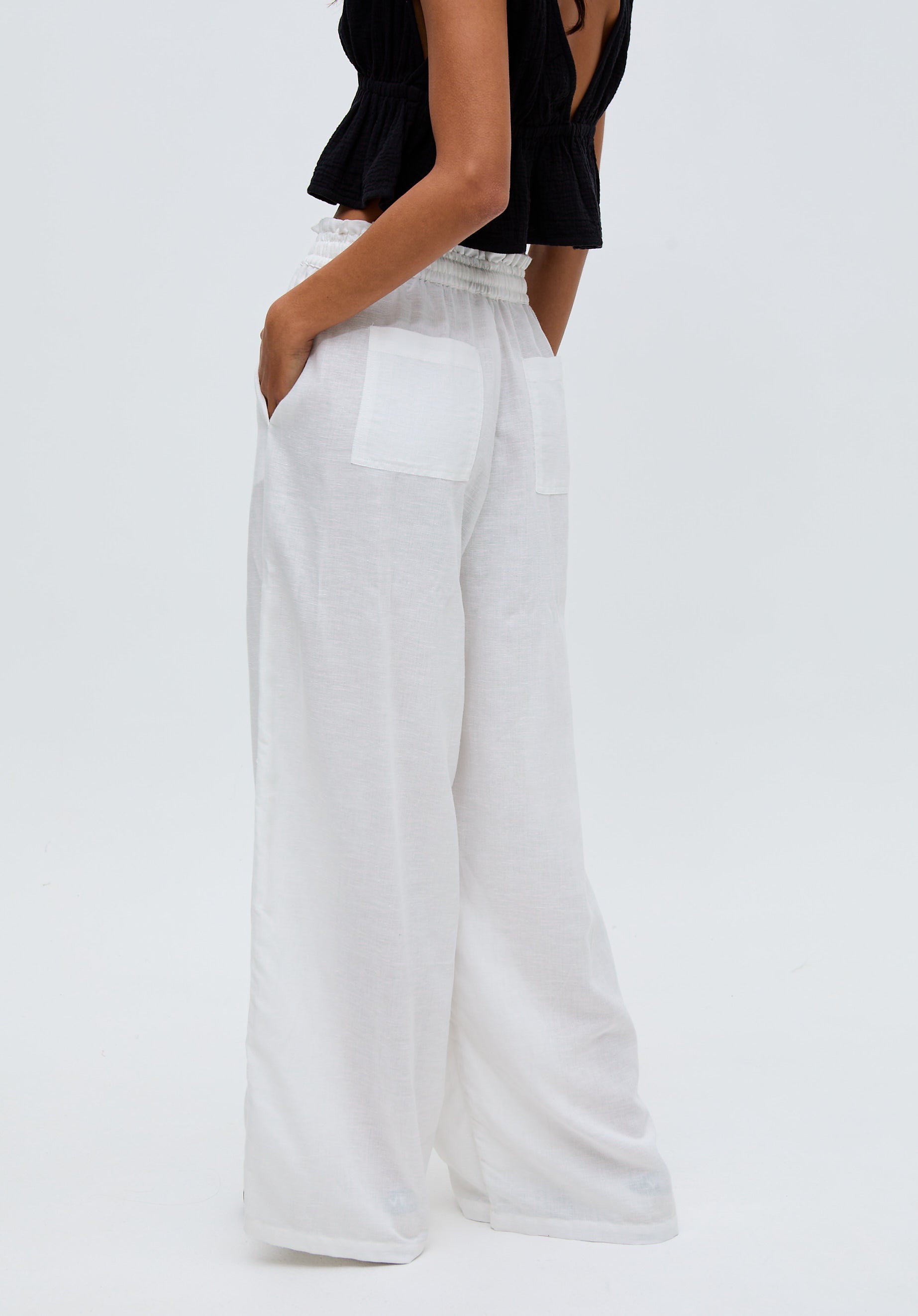 Paulina Wide Leg Trouser In cream