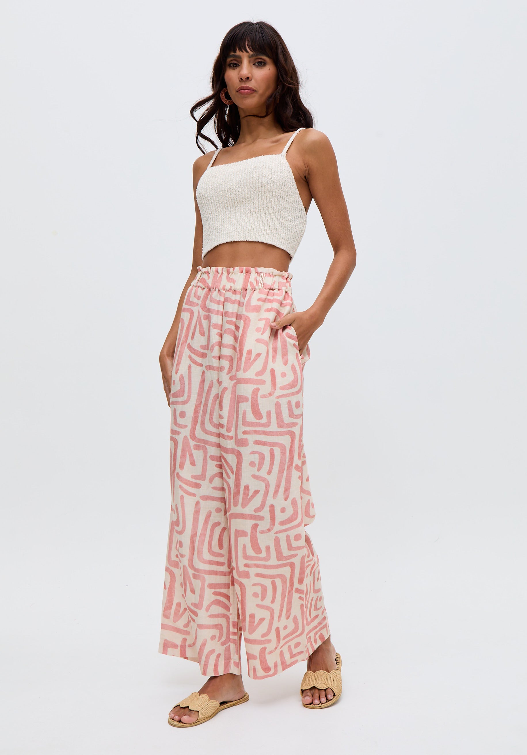 Pop Wide Leg Warhol Print Trouser In Multi