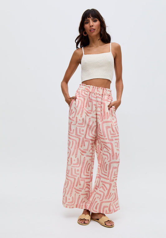 Pop Wide Leg Warhol Print Trouser In Multi