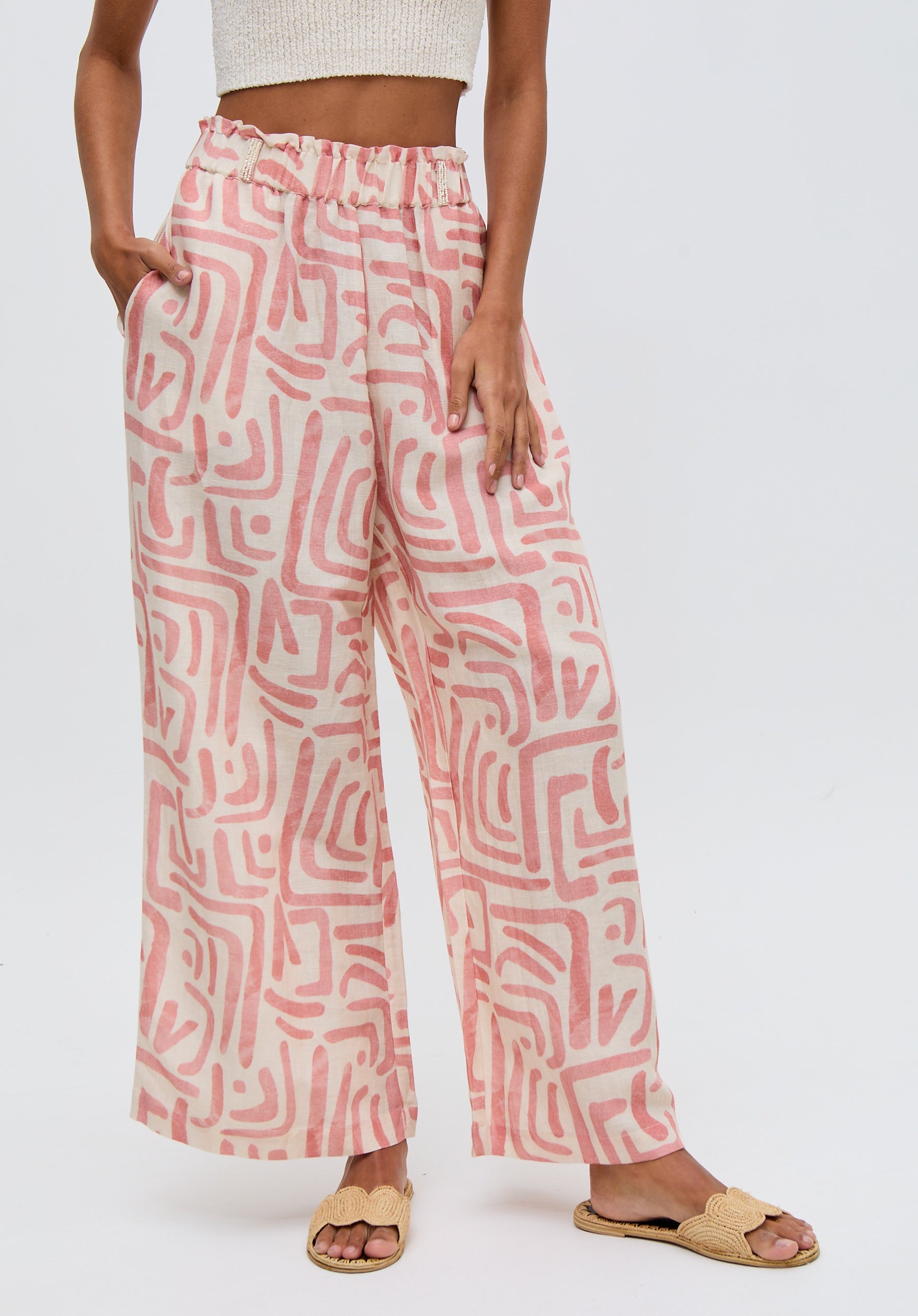 Pop Wide Leg Warhol Print Trouser In Multi
