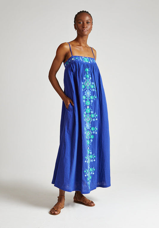 Thea Maxi Dress in Blue