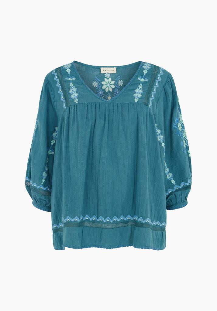 Alice Blouse in Teal