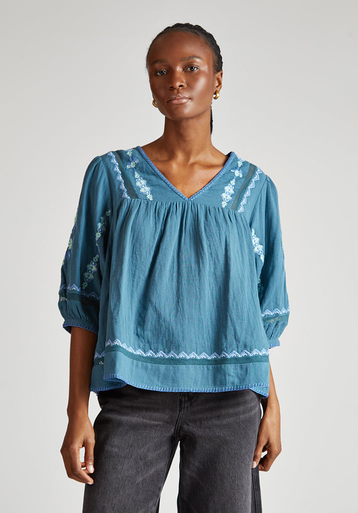 Alice Blouse in Teal