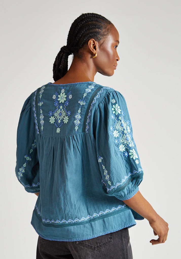 Alice Blouse in Teal