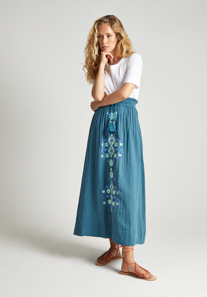 Azalea Maxi Skirt in Teal