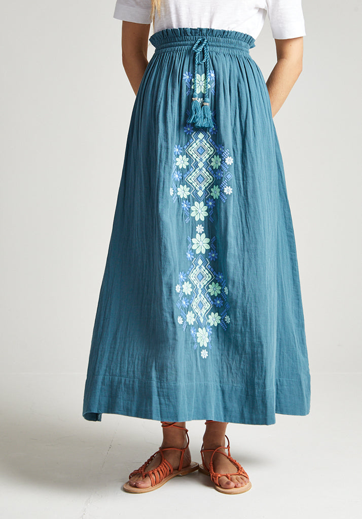 Azalea Maxi Skirt in Teal