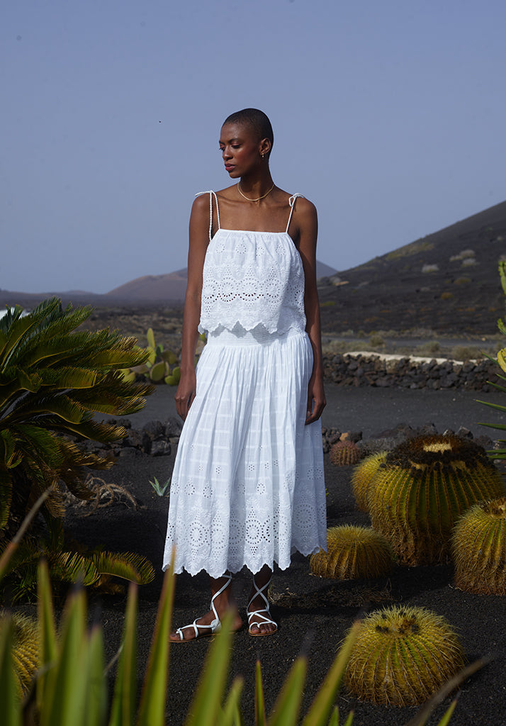 Mirella Midi Skirt in White