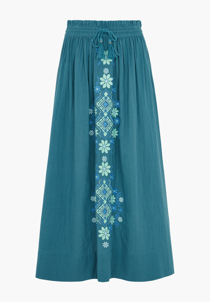 Azalea Maxi Skirt in Teal