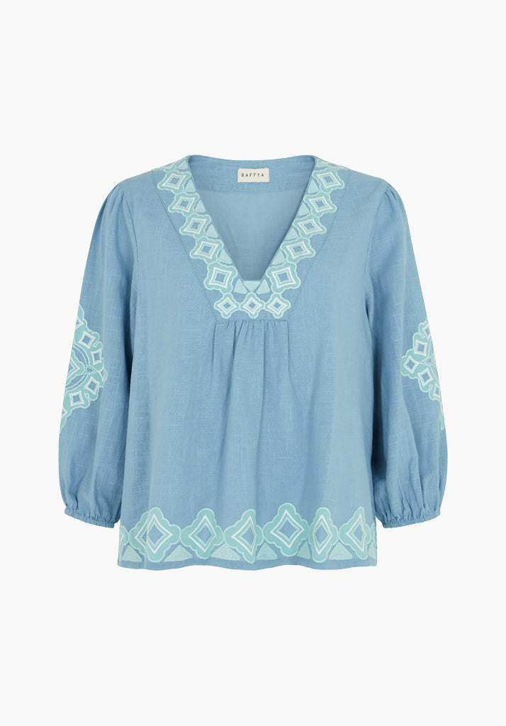 Eve Blouse in Light Blue