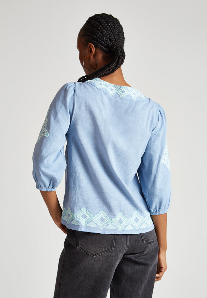 Eve Blouse in Light Blue