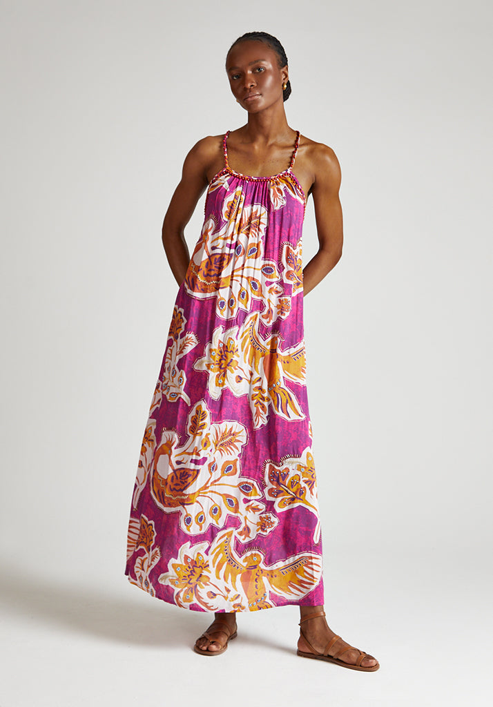 Ida Maxi Dress in Pink Multi