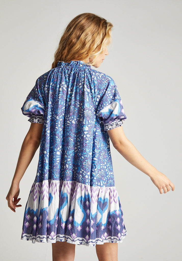 Isabella Mini Dress in Blue Multi