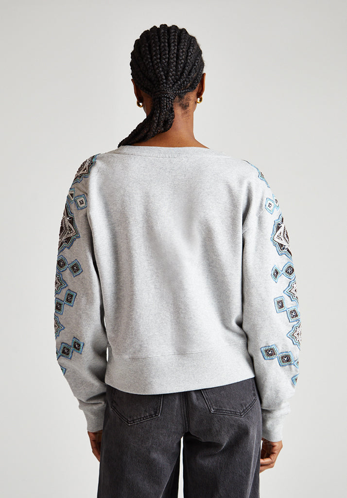 Jewel Sweatshirt in Light Grey