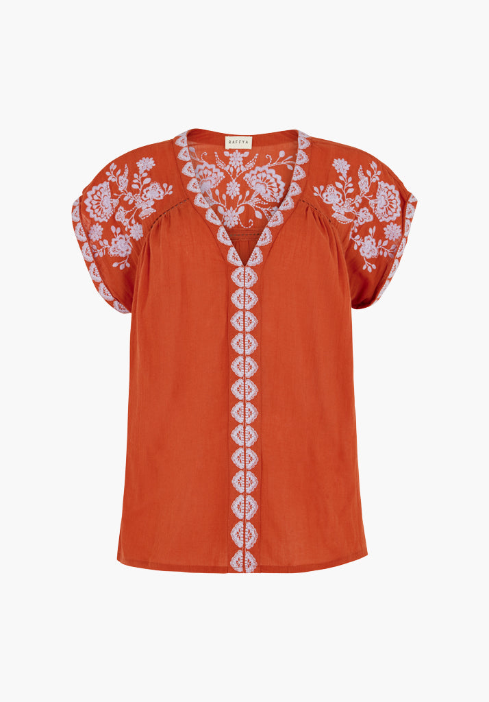 Luna Blouse in Rust