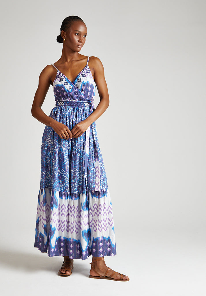 Mia Maxi Dress in Blue Multi