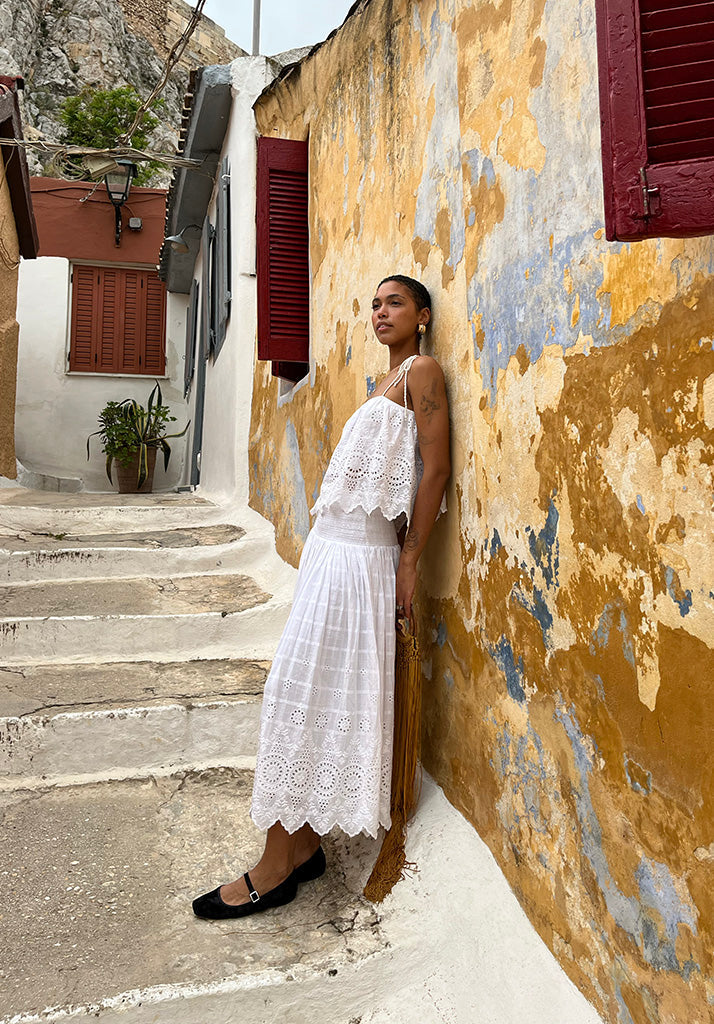 Mirella Midi Skirt in White