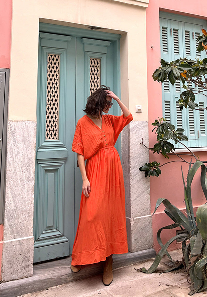 Somerton Maxi Dress in Orange