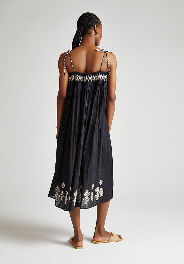 Theodora Midi Dress in Black